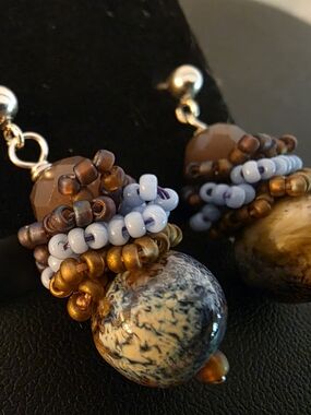 Agate and Beaded Earrings.